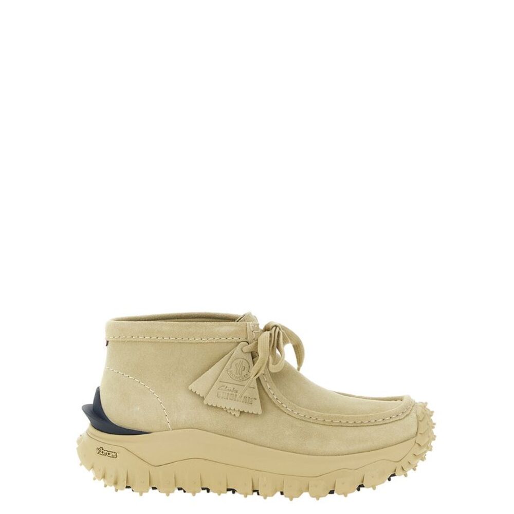 Moncler Beige Leather Ankle Men's Boots